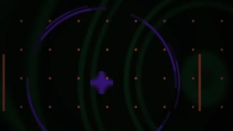 Abstract Futuristic Digital Interface with Glowing Geometric Shapes and Gri.. Stock Footage 334455164