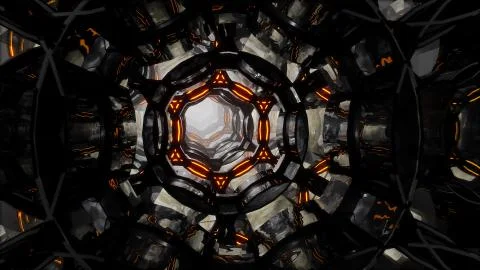 Abstract futuristic digital motion background Flight through an abstract endless Illustrazione stock