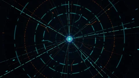 Abstract futuristic digital network data visualization with glowing blue an.. Stock Footage 345682096