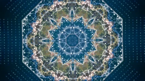 Abstract futuristic digital technological security background in 4k video. Stock Footage 155862878