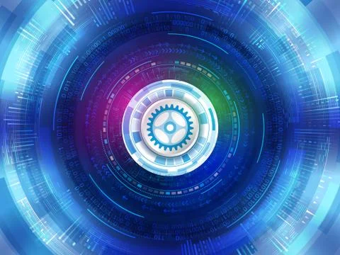 Abstract futuristic digital technology background. Digital communication conc Illustrazione stock