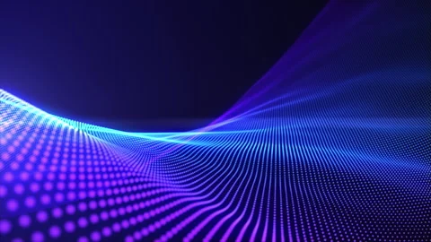 Abstract futuristic digital waves background. Purple and blue waves Stock-Footage 322793771