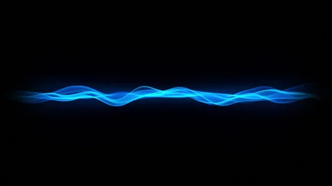 Abstract futuristic digital waves softly flowing with bokeh. Blue particle waves Stock Footage 307926332
