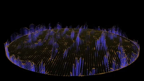 Abstract futuristic disk data graph with grid from circles connecting lines.. Stock Footage 328026007