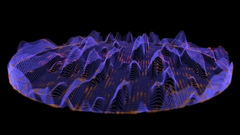 Abstract futuristic disk data graph with grid  from circles connecting line.. Video stock 328443687
