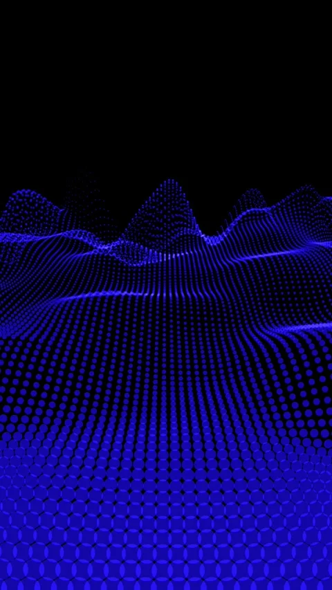 Abstract futuristic dots pattern on dark wavy background. Big data digital .. Stock Footage 347242613