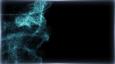 Abstract futuristic dots pattern on dark wavy background. Stock Illustration