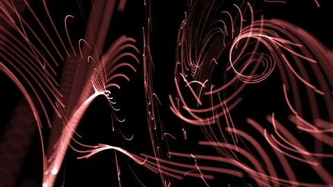 Abstract futuristic dots pattern on dark wavy background. Stock Illustration