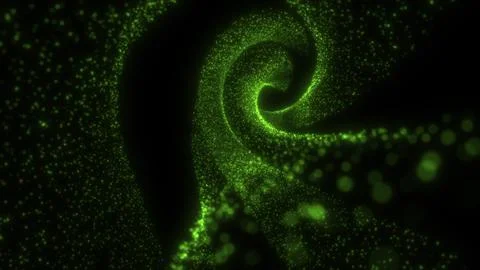 Abstract futuristic dots pattern on dark wavy background. 스톡 일러스트
