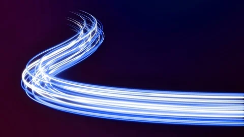 Abstract futuristic dynamic neon stream. Digital data flow with optical cable Stock Footage 111349850