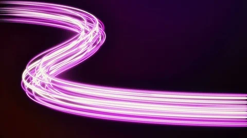 Abstract futuristic dynamic neon stream. Digital data flow with optical cable Stock Footage 111351899
