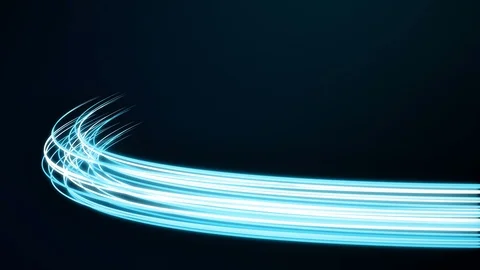 Abstract futuristic dynamic neon stream. Digital data flow with optical cable Stock Footage 111353091