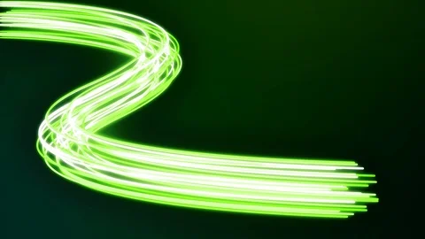 Abstract futuristic dynamic neon stream. Digital data flow with optical cable Stock Footage 111355017