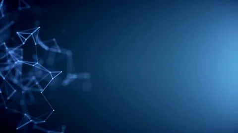 Abstract Futuristic Exploding Pixel Neon Blue Glowing Pattern Stock Footage 305918037