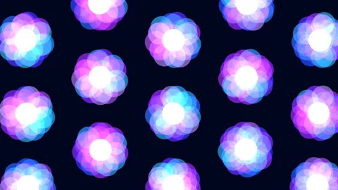 Abstract futuristic flowers pattern Stock Footage 202048035