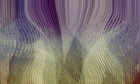 Abstract futuristic geometric background with vertical wavy fluted glass te.. Stock Illustration