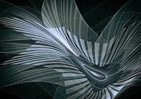 Abstract futuristic geometric lines pattern texture on a black background Illustrazione stock