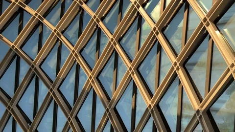 Abstract futuristic geometric pattern. Fragment of metal glass structure Video stock 269859598
