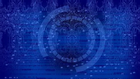 Abstract futuristic globe cogs technology background concept.Speed movement patt Stock Illustration