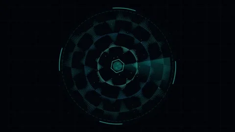 Abstract futuristic glowing circuit pattern analyzing data flow on dark bac.. Stock Footage 346002039