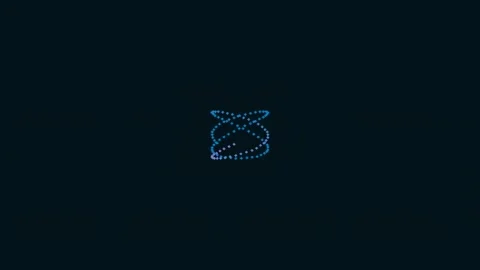 Abstract futuristic glowing digital network data connection loop animation Stock Footage 341059748