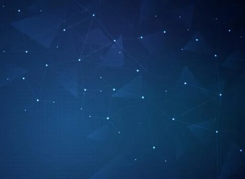 Abstract futuristic gradient blue technology connection background. Stock Illustration