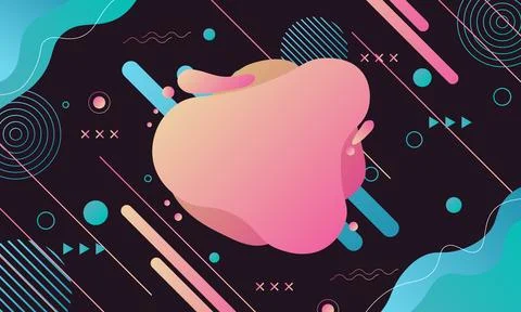 Abstract futuristic gradient geometric with fluid background. Stock Illustration