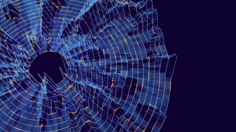 Abstract futuristic graph information computing  on disk space in dark cybe.. Video stock 328026001