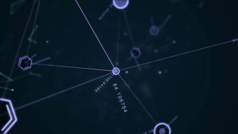 Abstract futuristic hexagon, dot circle and line network structure Video stock 101141191