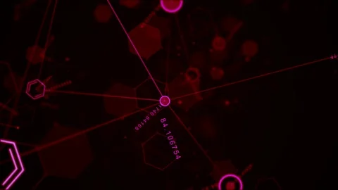 Abstract futuristic hexagon, dot circle and line network structure Stock Footage 101369873