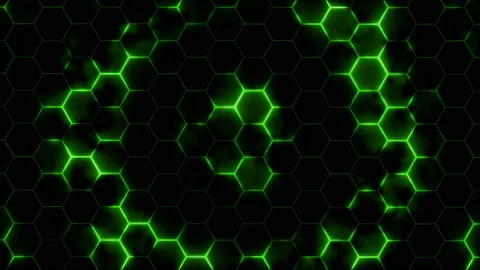 Abstract futuristic hexagon mesh with light effects. Looped Stock Footage 155119324