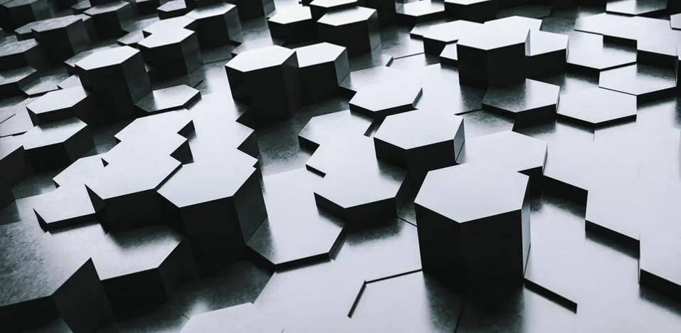 Abstract futuristic hexagonal background, 3D Photorealistic Stock Illustration
