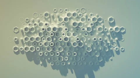 Abstract futuristic hexagonal background loopable 3D render 4k UHD 3840x2160 Stock Footage 94489482
