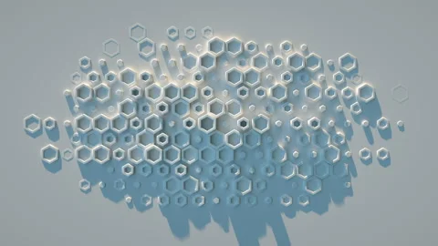 Abstract futuristic hexagonal background loopable 3D render 4k UHD 3840x2160 Video stock 119692632