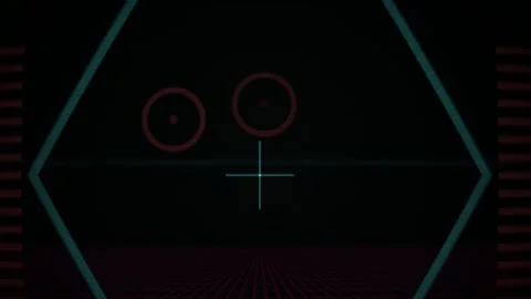Abstract Futuristic Hexagonal HUD Interface with Digital Elements. Stock Footage 334455854