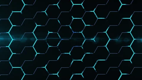 Abstract futuristic hexagons surface concept. Honeycomb background loop. Stock Footage 276630800