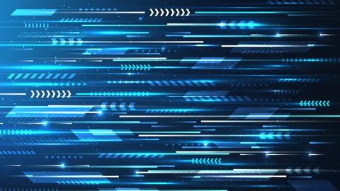 Abstract futuristic high tech background glowing neon blue and white light .. Stock Illustration