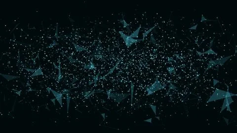Abstract futuristic horizontal background. Connection of triangles and dots. Stock Illustration