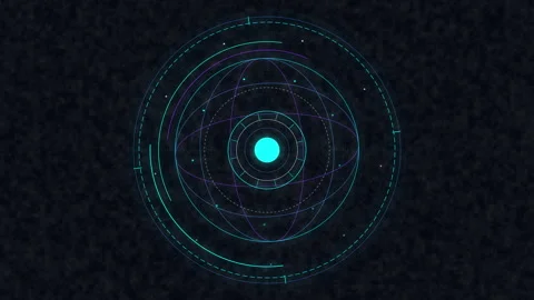 Abstract futuristic hud circle technology animation loop motion graphic Stock Footage 346735916