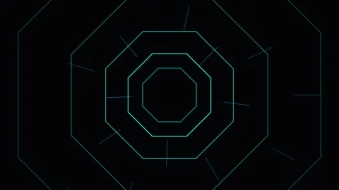 Abstract futuristic HUD geometric shape animation 4K 스톡 동영상 344512458