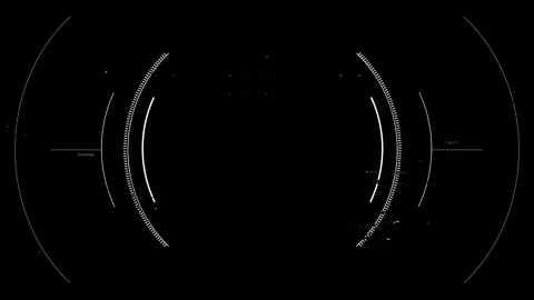 Abstract Futuristic HUD Interface with Digital Circles and Tech Elements Stock Footage 341374342