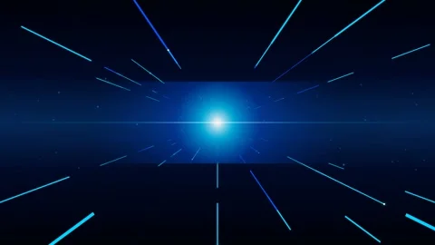 Abstract futuristic hyperspace jump through blue starfield and glow light s.. Stock Footage 341658517