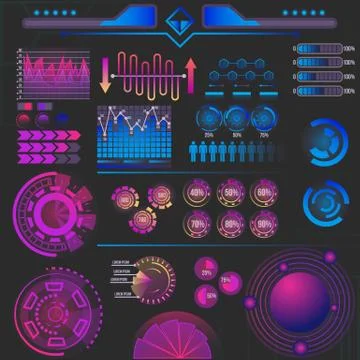 Abstract futuristic infographics elements Illustrazione stock