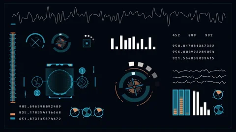 Abstract futuristic interface screen footage Stock Footage 86109187