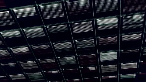 Abstract futuristic interface with switching and changing indicators of command Stock-Footage 145316422