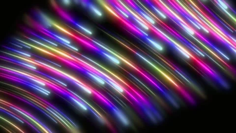 Abstract futuristic light trails in motion. Vibrant neon color streaks 库存影片 340025227