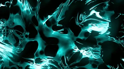 Abstract futuristic liquid motion with dynamic swirls. Neon blue cyber waves 库存影片 340024465