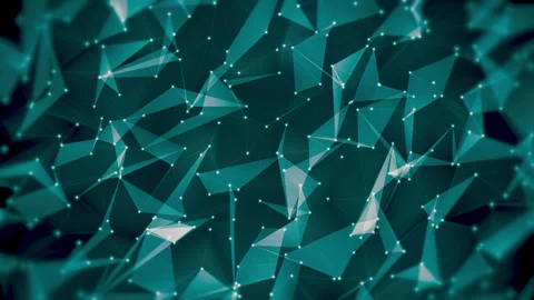 Abstract Futuristic Low Poly Plexus Network Background with Glowing Polygon Stock Footage 340117353
