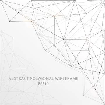 Abstract futuristic low poly wire frame. イラスト素材