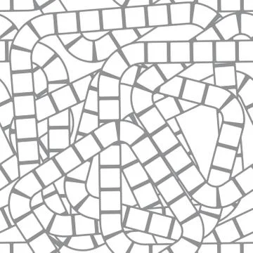 Abstract futuristic maze seamless pattern template for children's games, Grey 스톡 일러스트